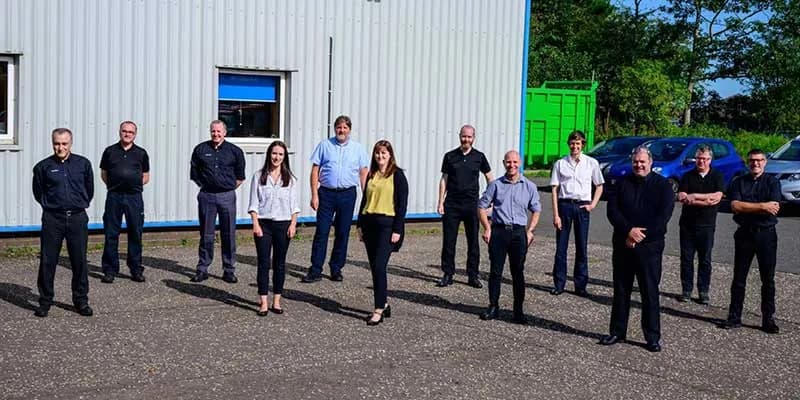 The Martin Precision team outside the Lanark works